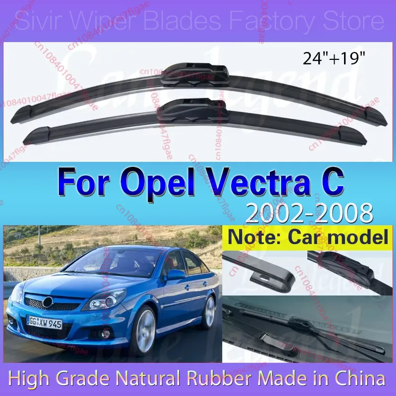 

Car Wiper Blade Front Window Windscreen Windshield Rubber Refill Wiper For Opel Vectra C 2002 - 2008 LHD 24"+19" Car Accessories