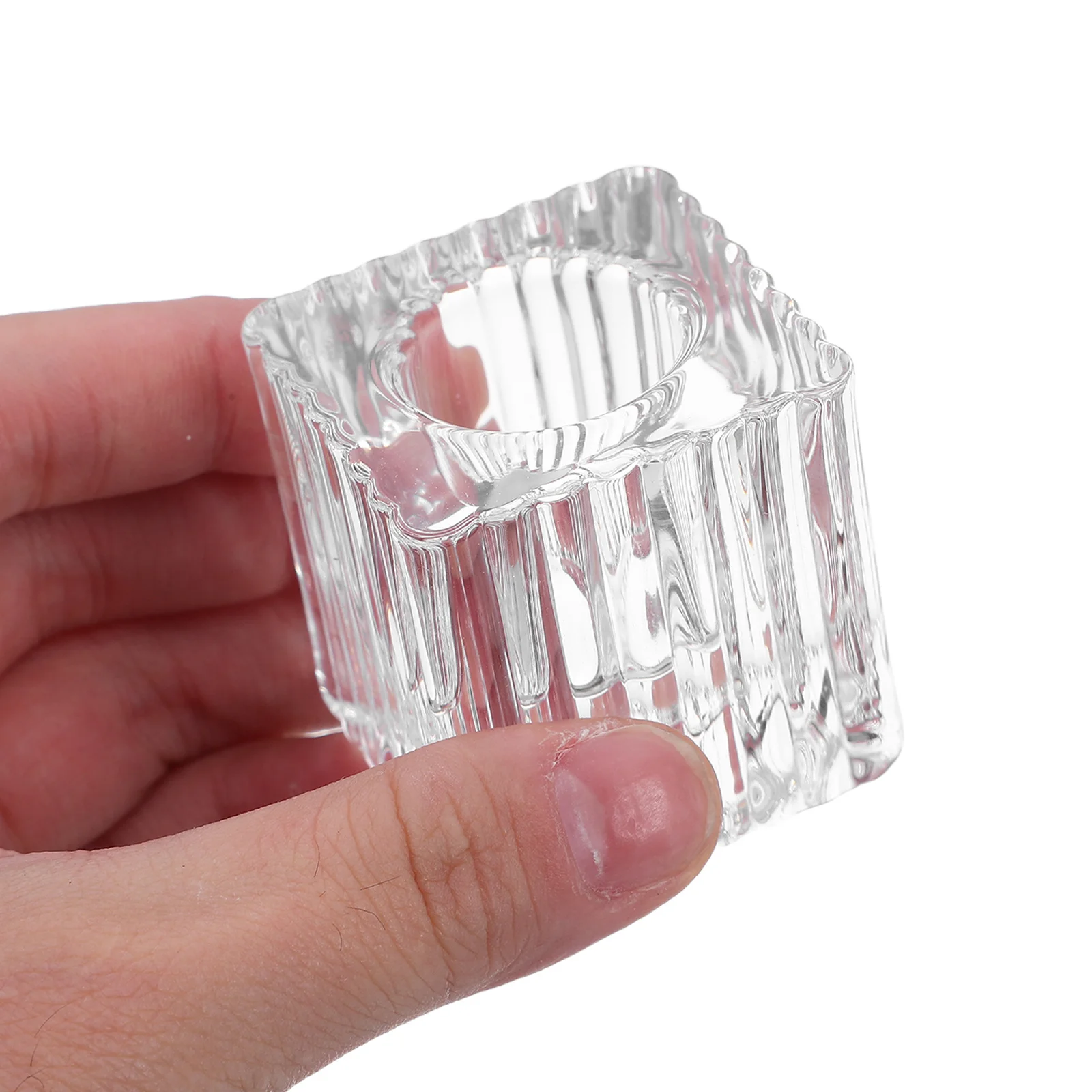 

4Pcs Crystal Candlestick Holders Elegant Stripe Glass Holders for Wedding Banquets Holiday Decor Christmas Centerpieces