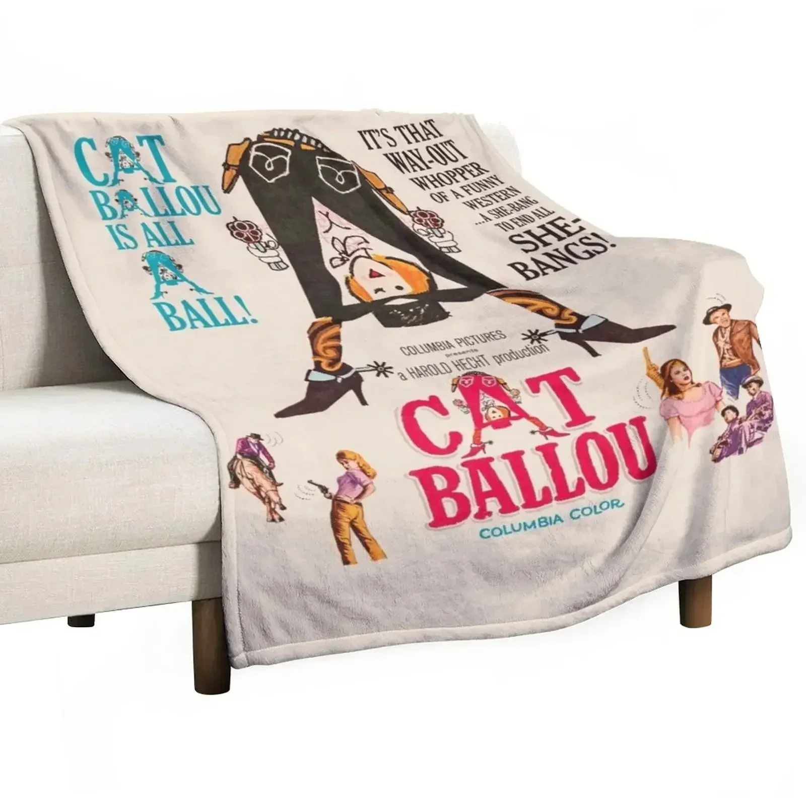Manta con estampado de la película Cat Ballou, manta cálida y acogedora resistente a las manchas