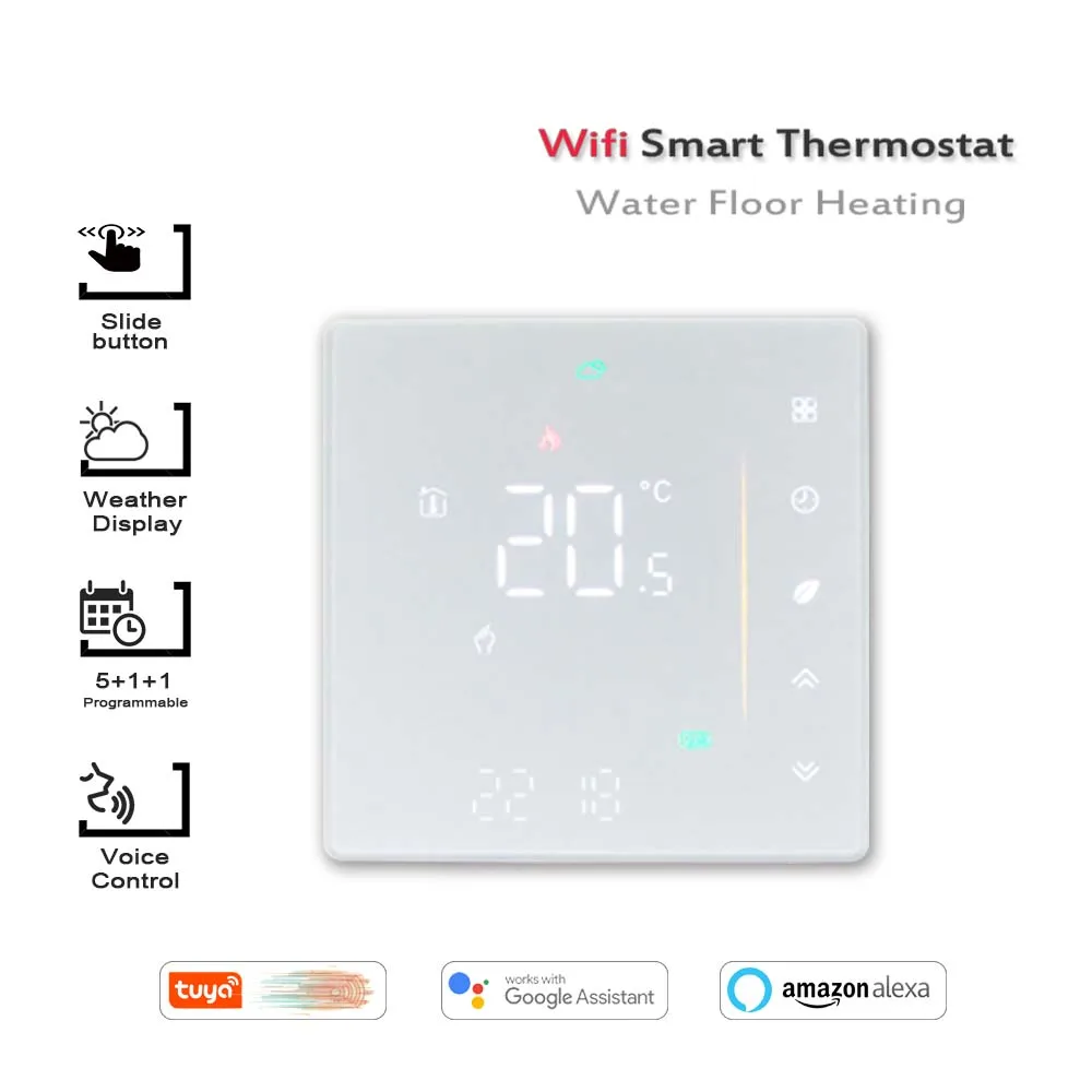 24VAC WiFi Smart Water Thermostat Temperature Controller Works with Alexa Google Home