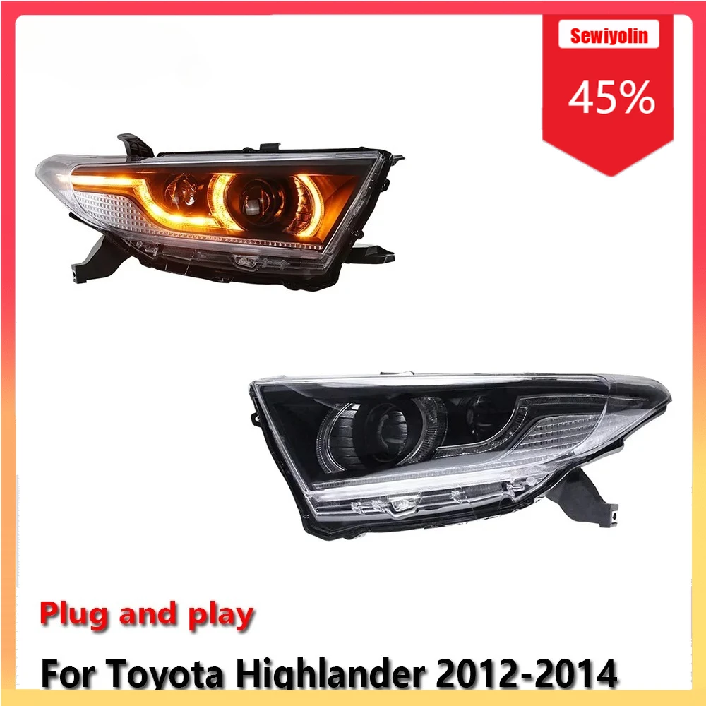 

Car LED Headlight Automobile Parts For Toyota Highlander 2012-2014 Fog DRL Brake Turn Signal Lamp Plug and Play