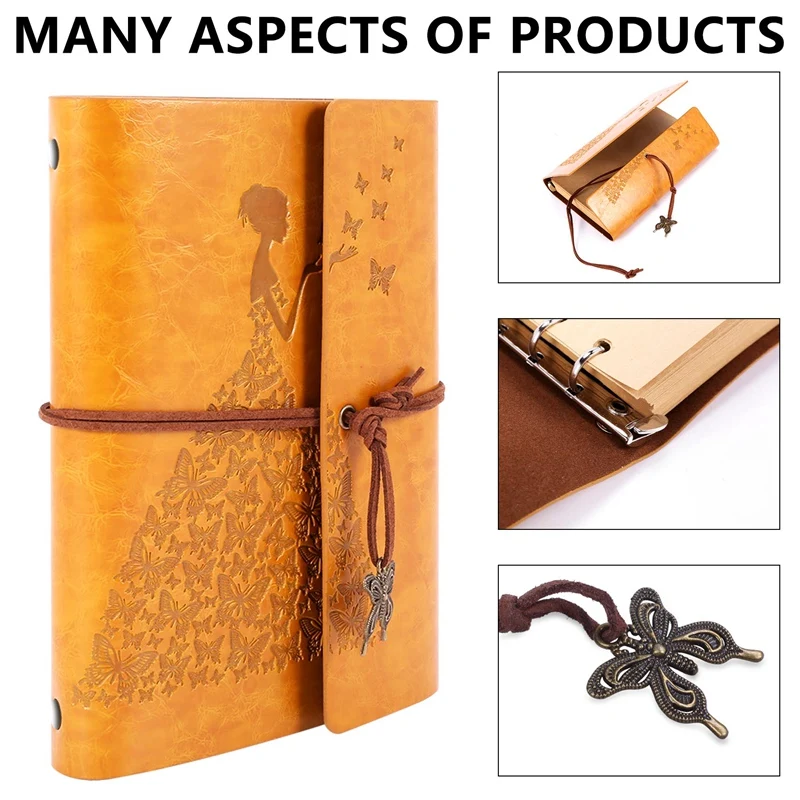 دفتر قابل لإعادة الملء للنساء ، A6 الجلود ملزمة السفر مذكرات ، فن الرسم كراسة الرسم ، والكتابة في المجلات ، عيد الحب