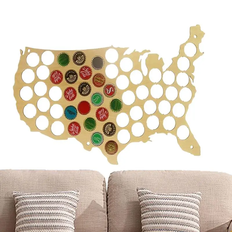 

Bottle Lid Map Bottle Lid Holder Poster Home Decorations Wall Decor For Friends And Family Who Love To Travel And Drink Beer