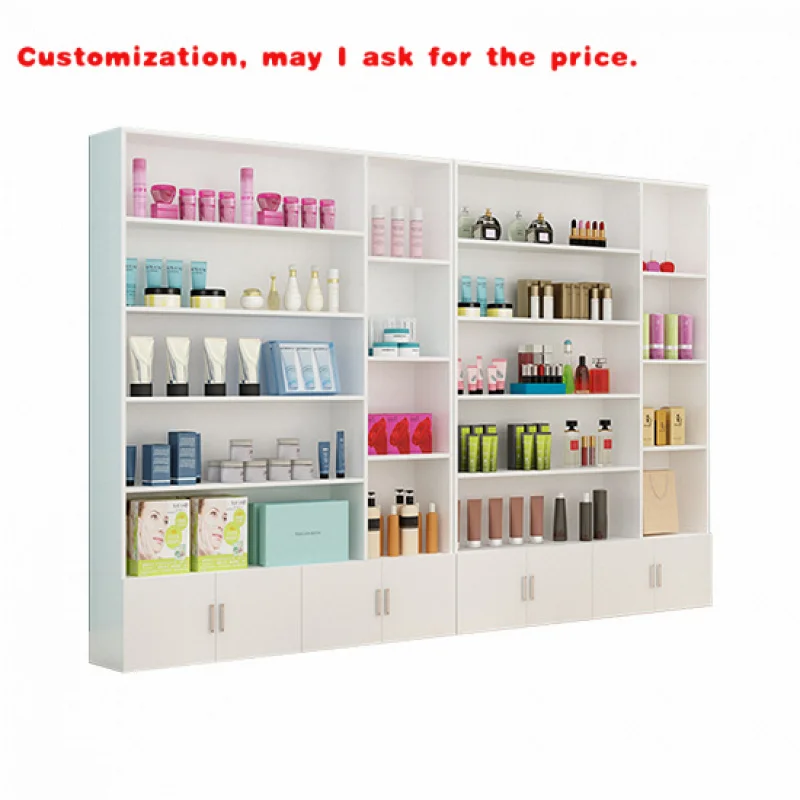 

custom.White Color Cosmetic Shop Display Shelves Cosmetic Collector Shelves with Bottle Standing