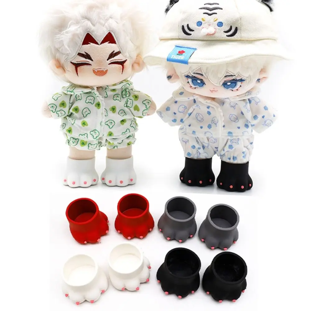 

1Pair Animal Patterned 20cm Cotton Doll Shoes Mini Cute Standing Cotton Doll Shoes 1Pair Cat Claw Doll Shoes Kids