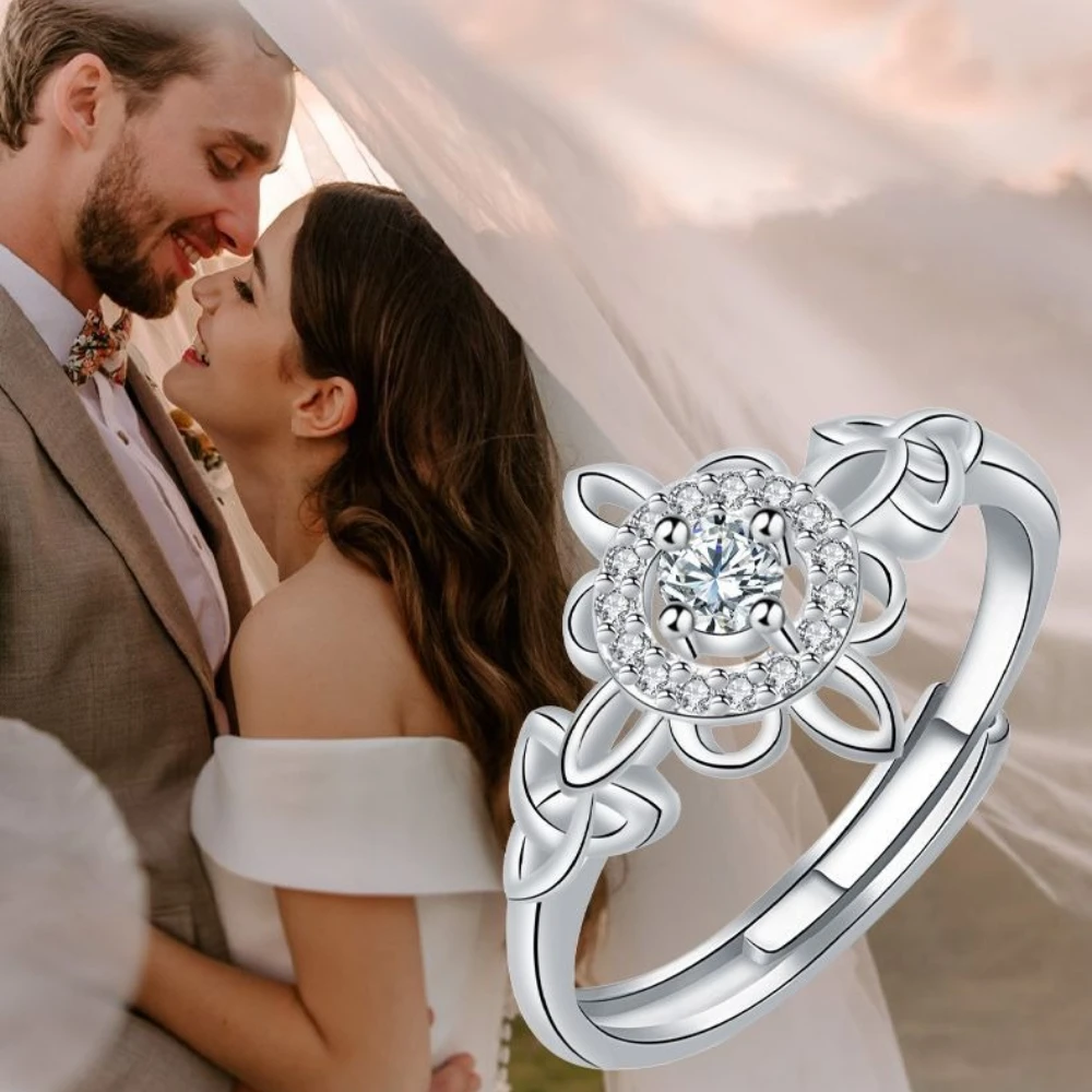 خمر التايلاندية الفضة الساحرة عقدة خواتم للنساء كامل مطعمة زركونيا خاتم السحر ويكا حماية تميمة مجوهرات هدية #6