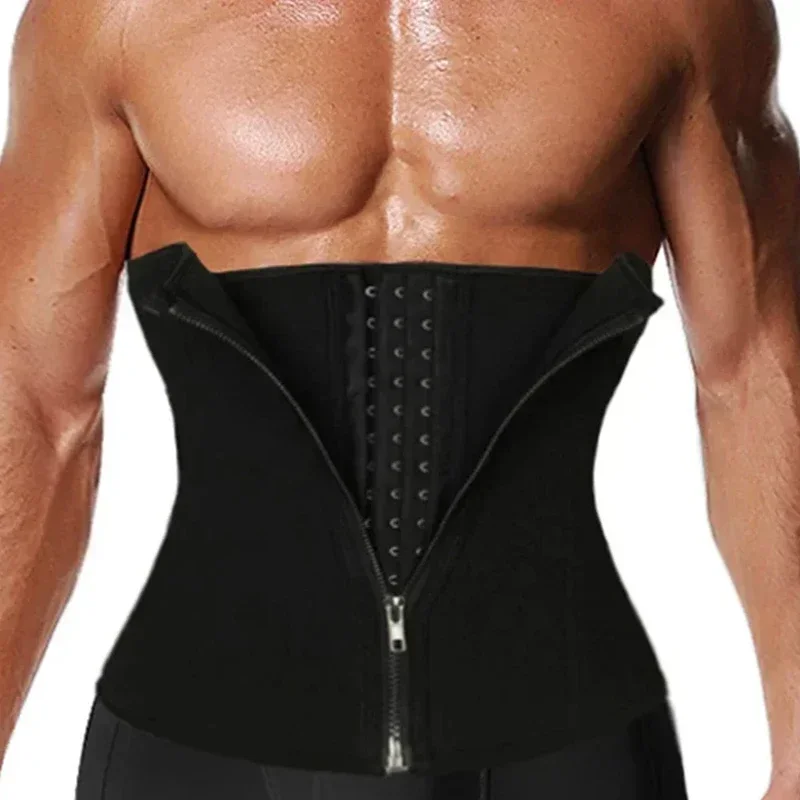 Men Tummy Control Waist Slimming Belt Fat Burning Weight Loss Waist Trainer Body Shaper Compression Belly Trimmer Gym Workout