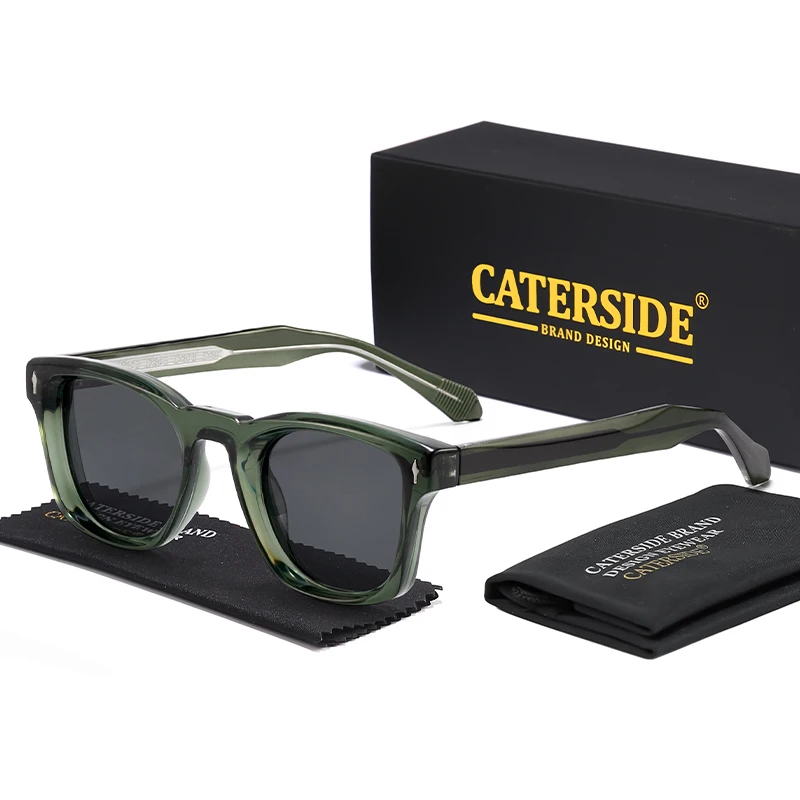 CATERSIDE Occhiali da sole polarizzati da uomo quadrati alla moda Design del marchio Occhiali da sole di tendenza Occhiali da viaggio per feste all'aperto da donna Uv400