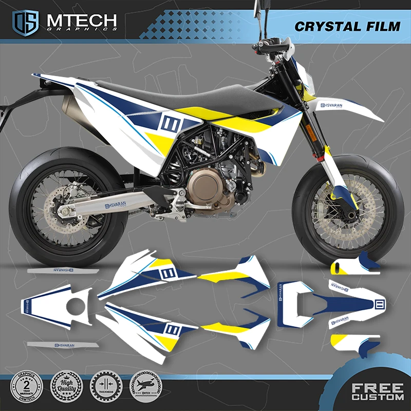 DSMTECH Custom Team Graphics Decals Stickers Kits for Husqvarna 15-20 701 SUPERMOTO ENDURO 2015-2017 2018 2019 2020 018