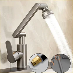 Mechanical Arm Universal Faucet Bathroom Kitchen Splashproof Faucet Bathroom Countertop Basin Hot and Cold Tap Faucet Accessorie