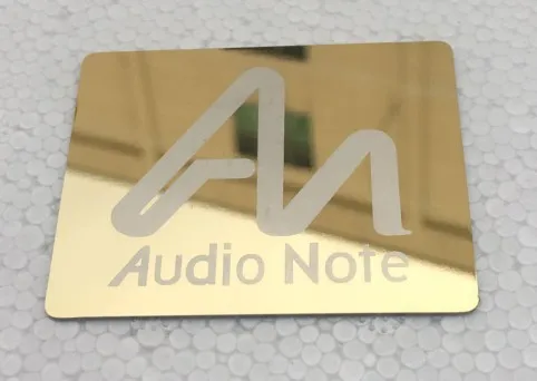 AN (Audio note) logo golden mirror stainless steel sign (55*42*0.8mm)