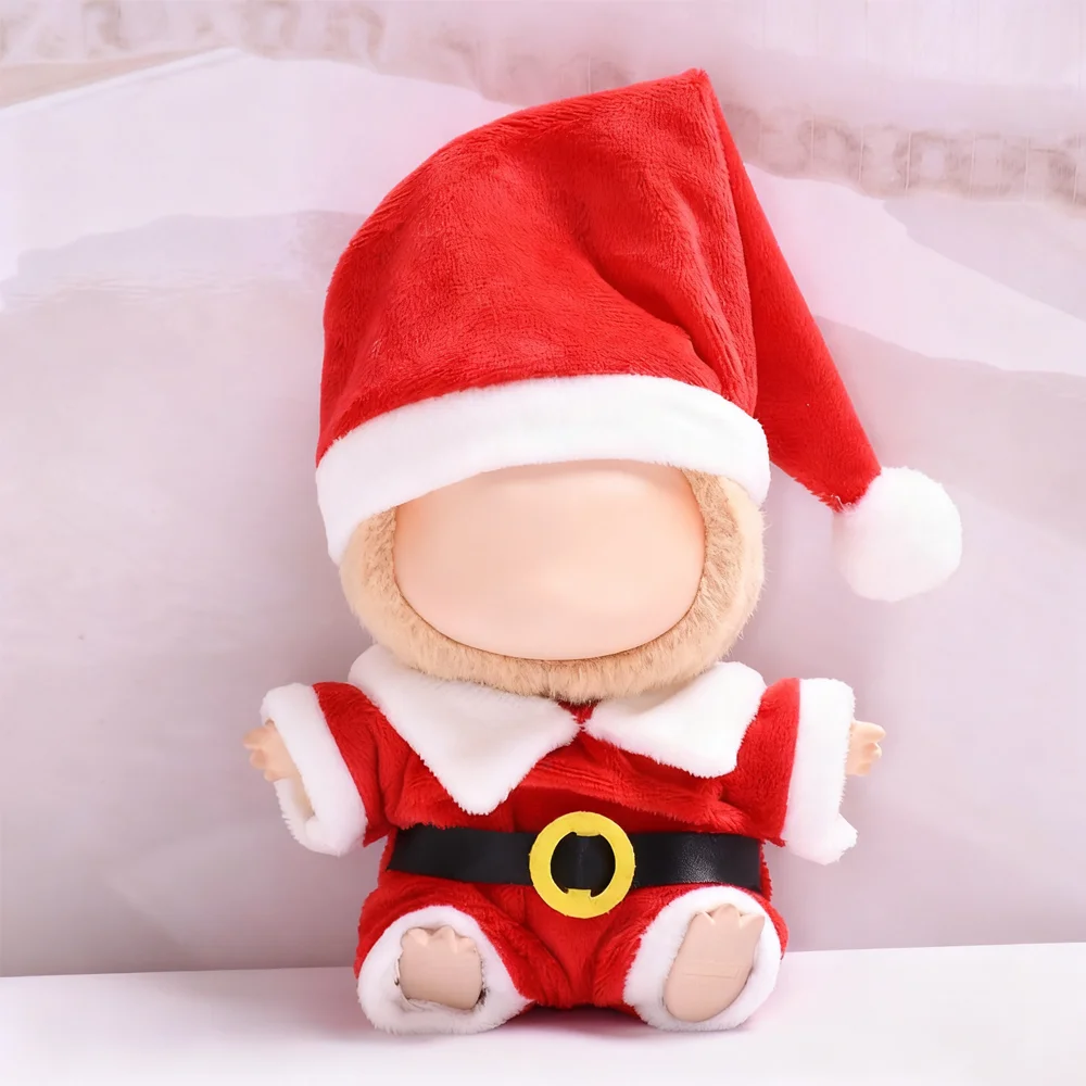Doll Clothes For Labubu Christmas Doll Dress Up Santa Claus Cloak Suit for 15-17cm Toy Doll Clothing Accessories Outfit Designer