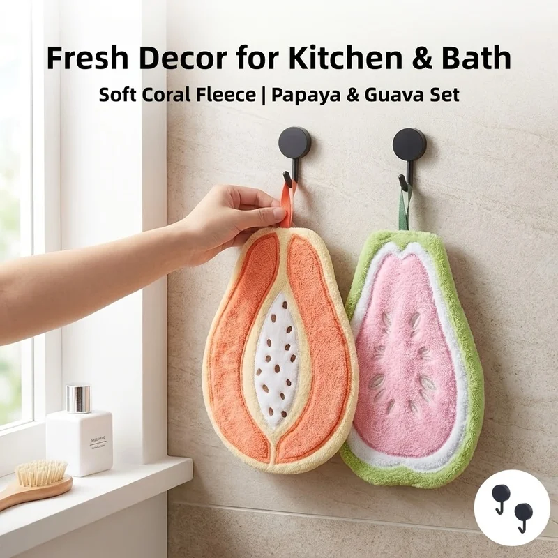 Cartoon Cute Fruit Hand Towel Hanging Kitchen Use for Home