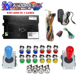 3D Pandora Saga Box EX2 8000 in 1 DIY Kit 2 Player with Copy Sanwa Joystick Chrome Button for Arcade Game Console Cabinet