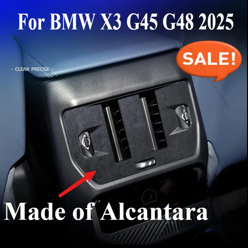 

For BMW X3 G45 G48 2025 Car Rear air outlet Trim Stickers Made of Alcantara Interior Tuning Accessories