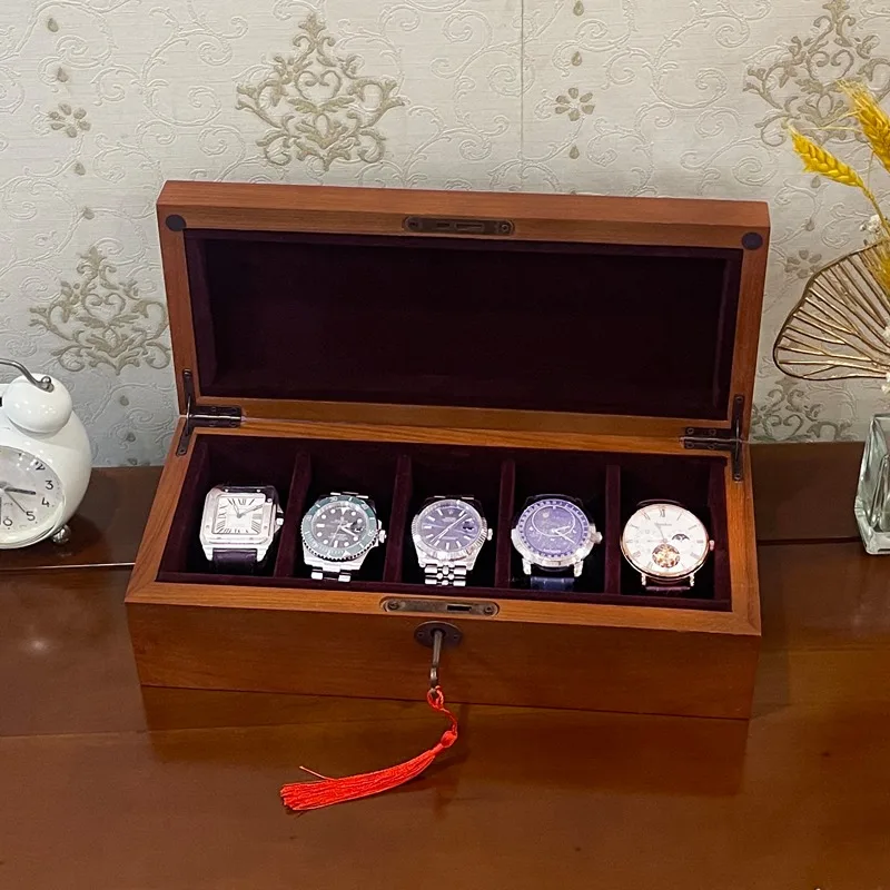 Wrist Watch Collection Cases Transparent Watches Display Box Wooden Watches Storage Safe Case Luxury Watch Organizer Boxes