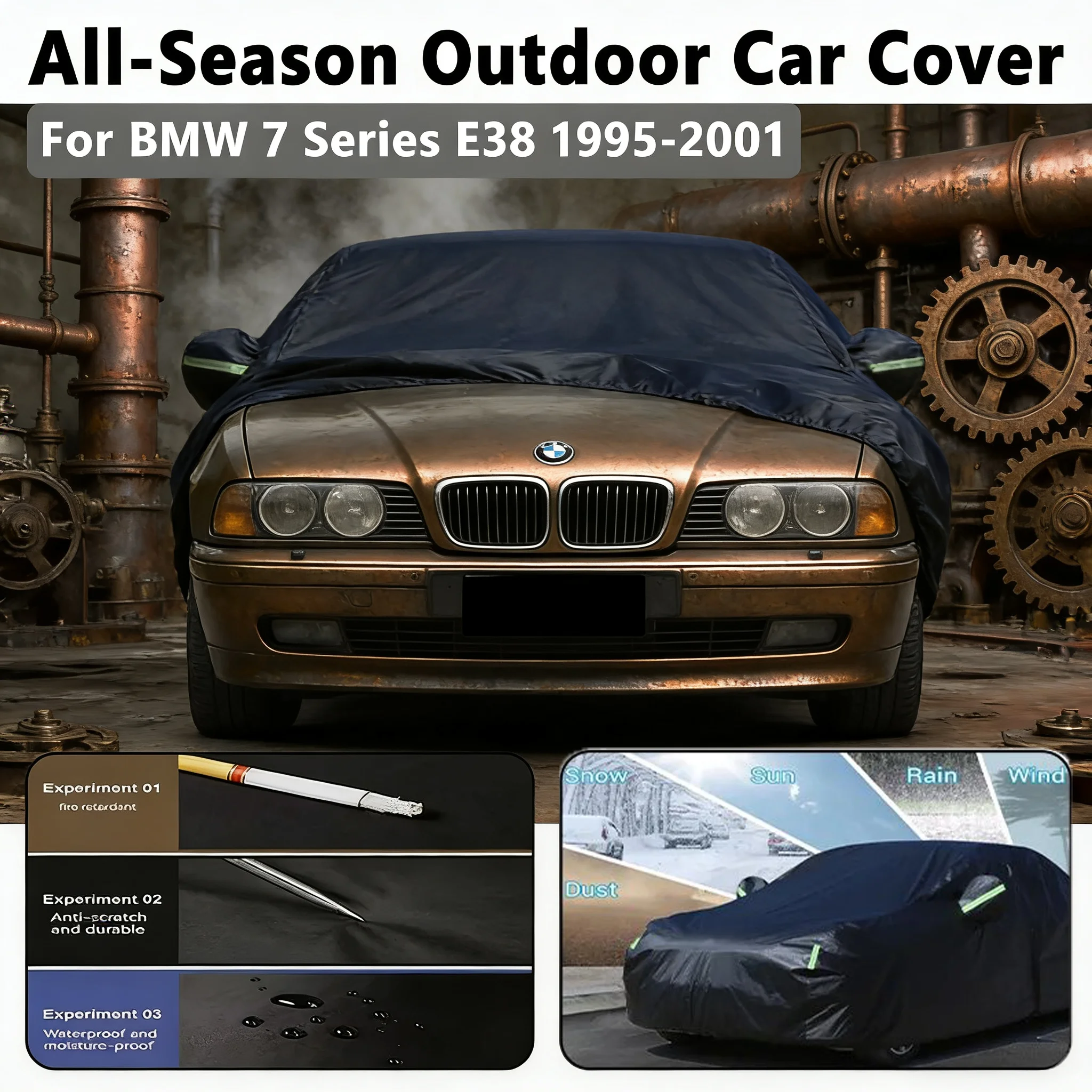

For BMW 7 Series E38 1995-2001 1996 1997 1998 Car Full Cover - All Weather Auto Protection Accessories 1999 2000