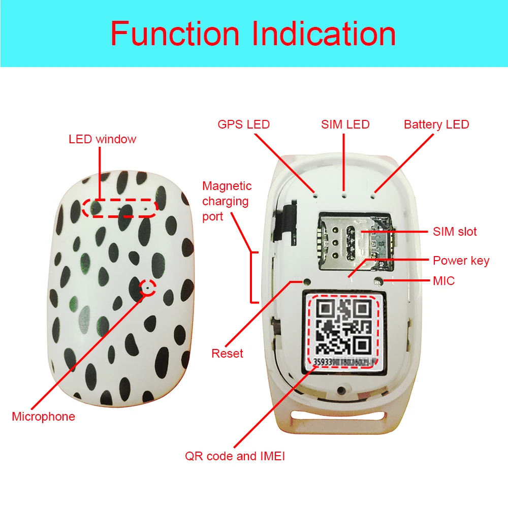 STLFAnimal GPS Tracker Waterproof Mini G18 Dog Accurate Positioning Pet GPS Tracker Collar Cat Geo-fence Anti-theft 365GPS APP