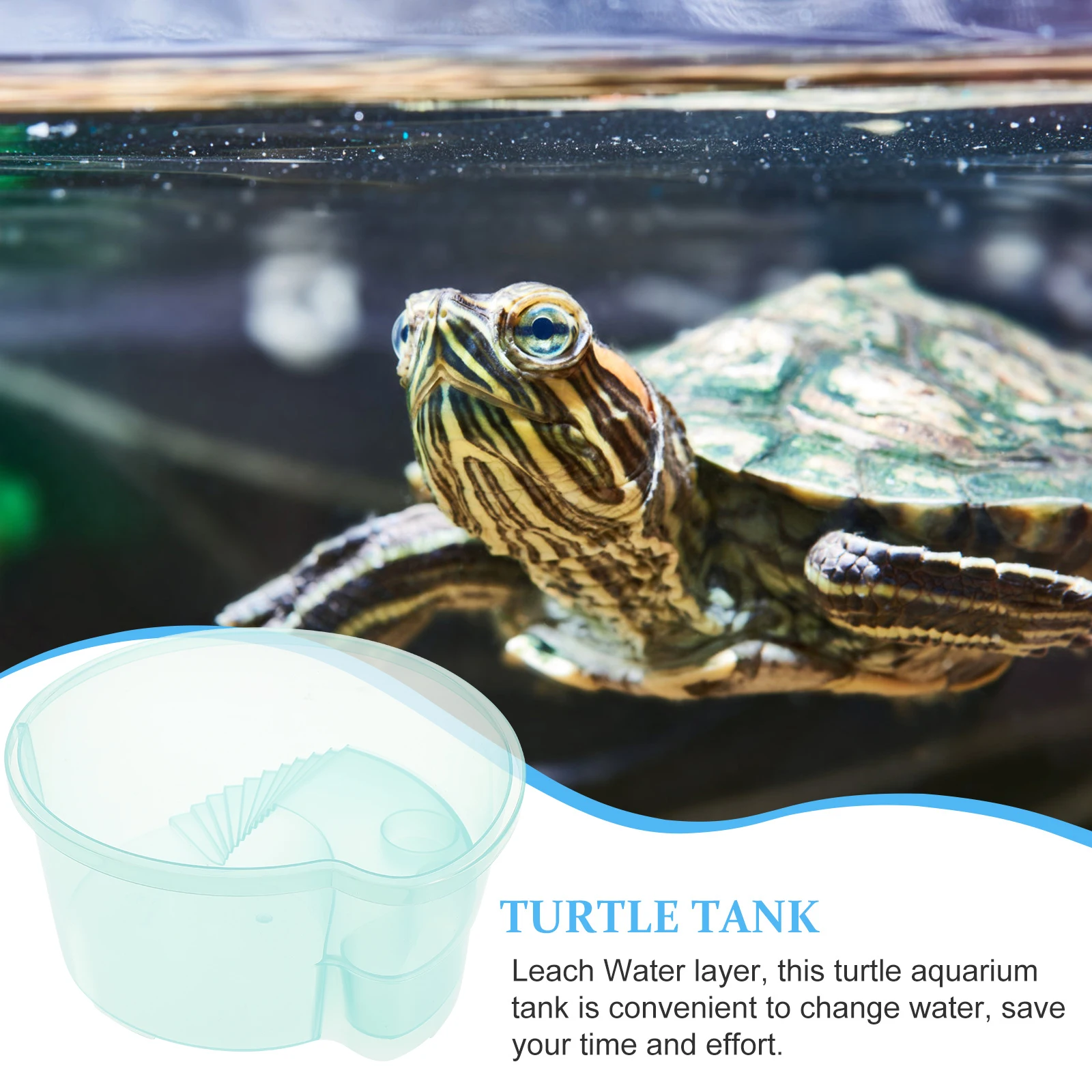 

Turtle Breeding Tank Durable Plastic Container Basking Terrarium Habitat Rest Aquarium Pet Turtle Small Fish Tank