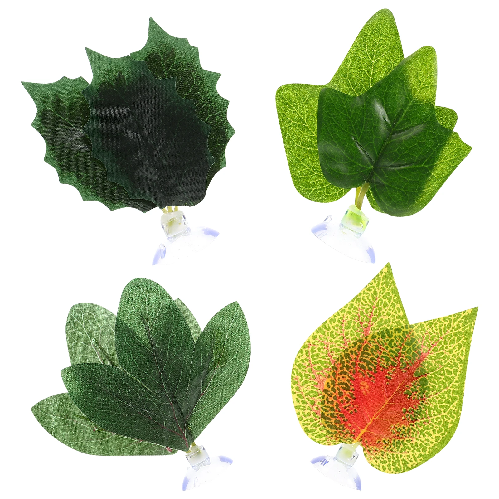 

4Pcs Aquarium Plastic Fake Plant Artificial Leaves Fish Tank Ornament Reptile Tank Landscaping Decoration Aquarium Fake Plant