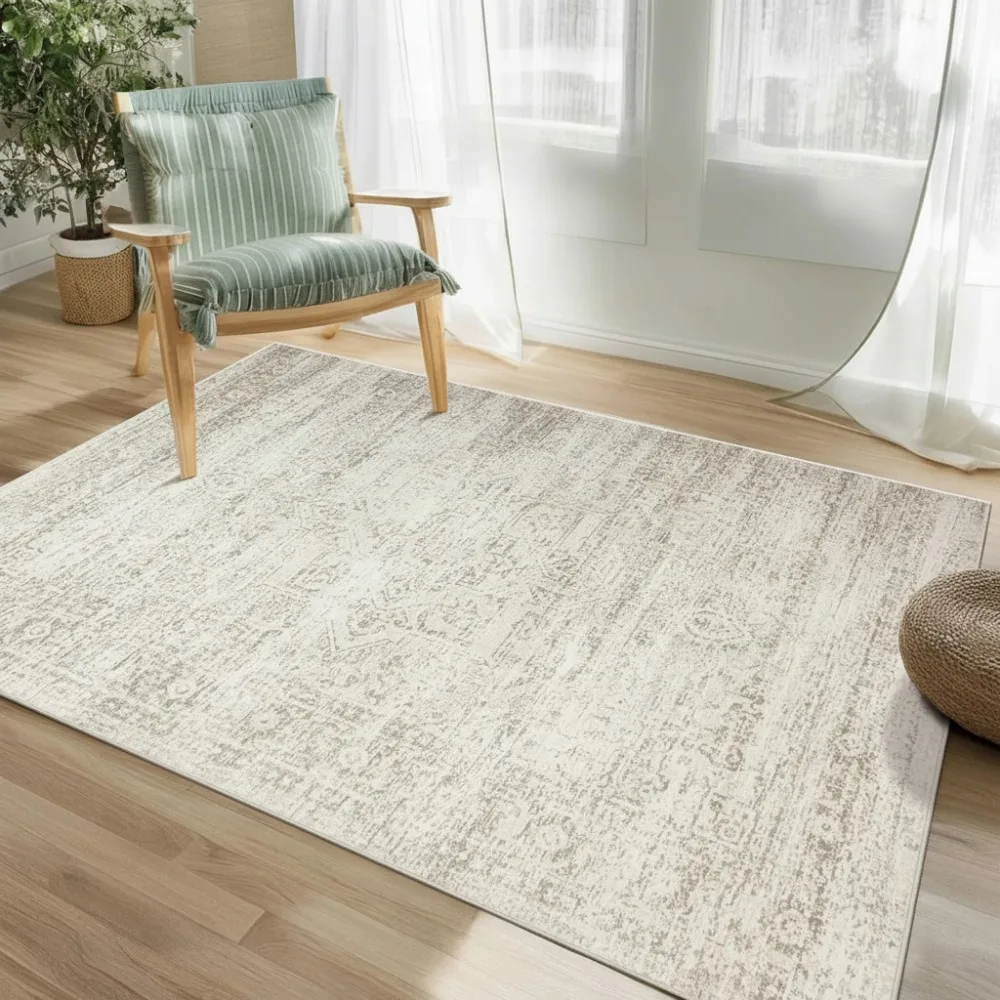 

Washable 3x5 Area Rug Non-Slip Vintage Soft for Living Room Bedroom Kitchen Office Home Decor