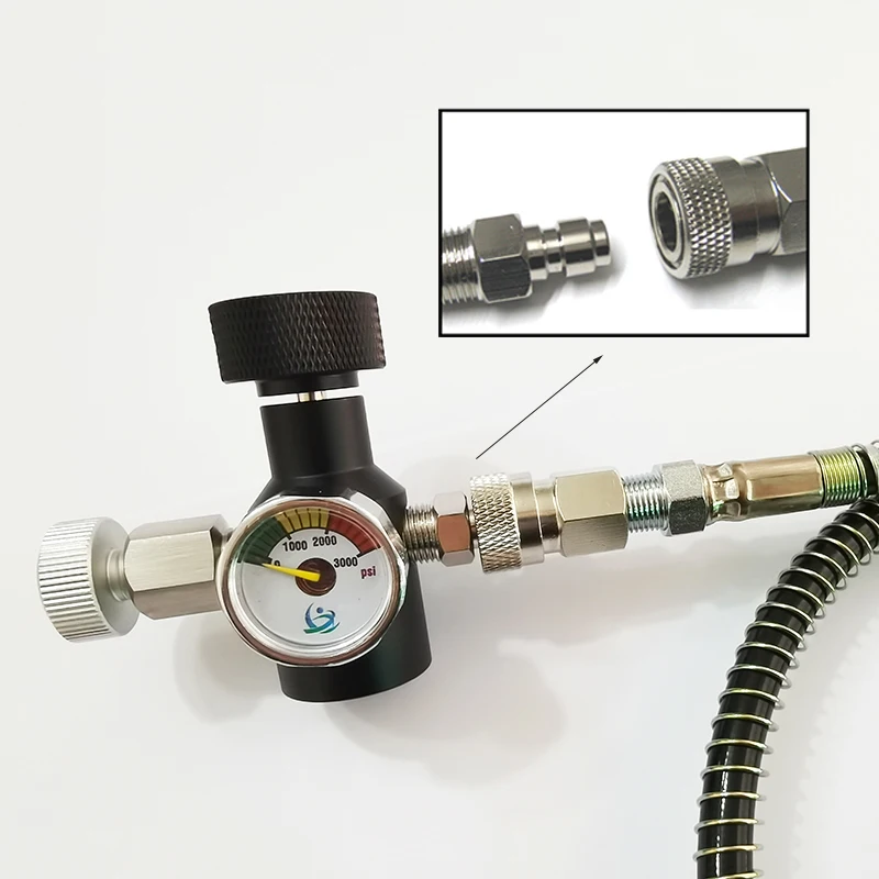 Adaptador de repuesto con Kit de manómetro de manguera, conector TR21-4 G3/4 CGA320, tanque de cilindro de Co2, conexión de aire y agua de Soda (rosca de W21.8-14)