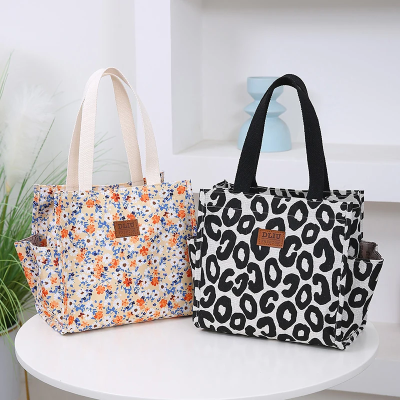 1PC Fashionable Tote Bag With Zippered Lunch Box Bag Thermal Bento Bag Hand Carrying Bag For Office Workers And Moms With Kids