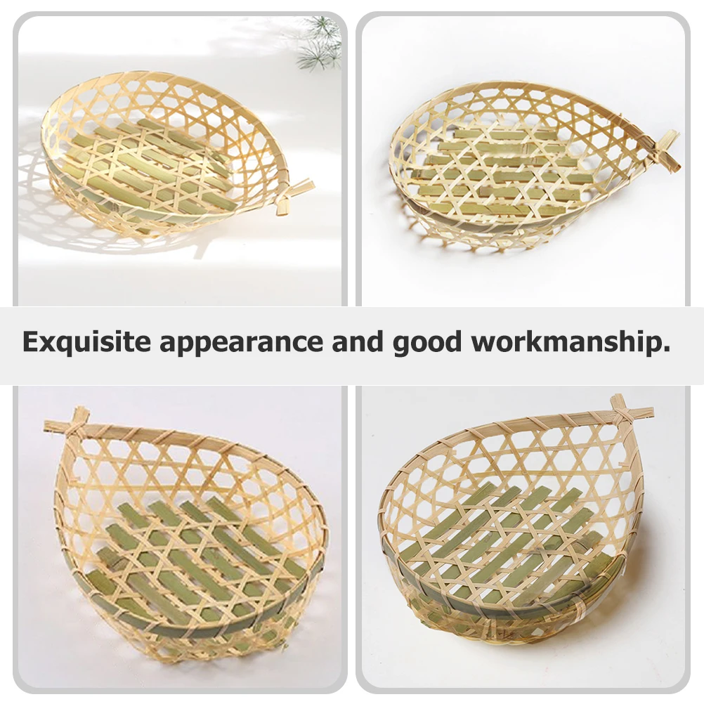 

Bamboo Basket Fish Shaped H woven Storage Tray for Snack Tea Cake Home Decor Kitchen ganizer Large Capacity