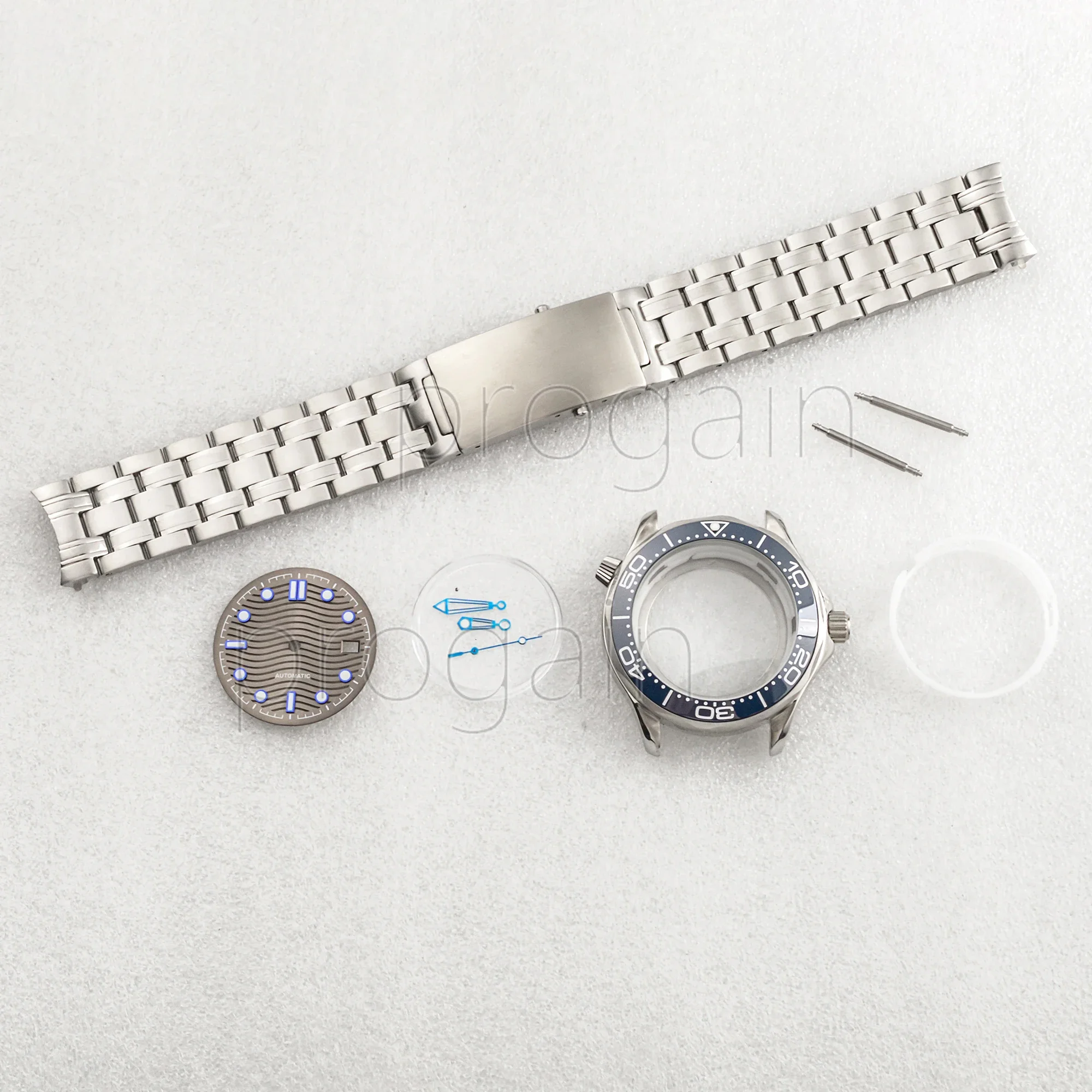 Seamaster 300 Watch Case Strap Dial Pointers Stainless Steel Waterproof Parts fit NH35 Automatic Movement watch Accessories