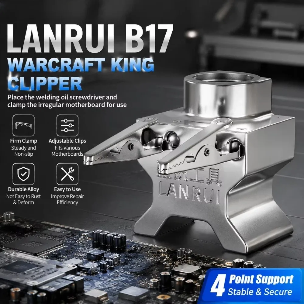 4 Holes Irregular Motherboards Soldering Clamps Magnetic Adjustable Clips Clipper PCB Clamp Tailinsert Plate Silver Repair Clamp