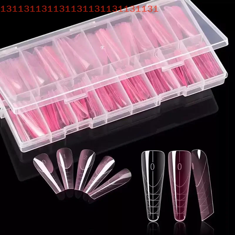 

120pcs Acrylic Nail Tips Mold with Edges And Scale Quick Building Gel Extension Top Upper Forms for False Nails