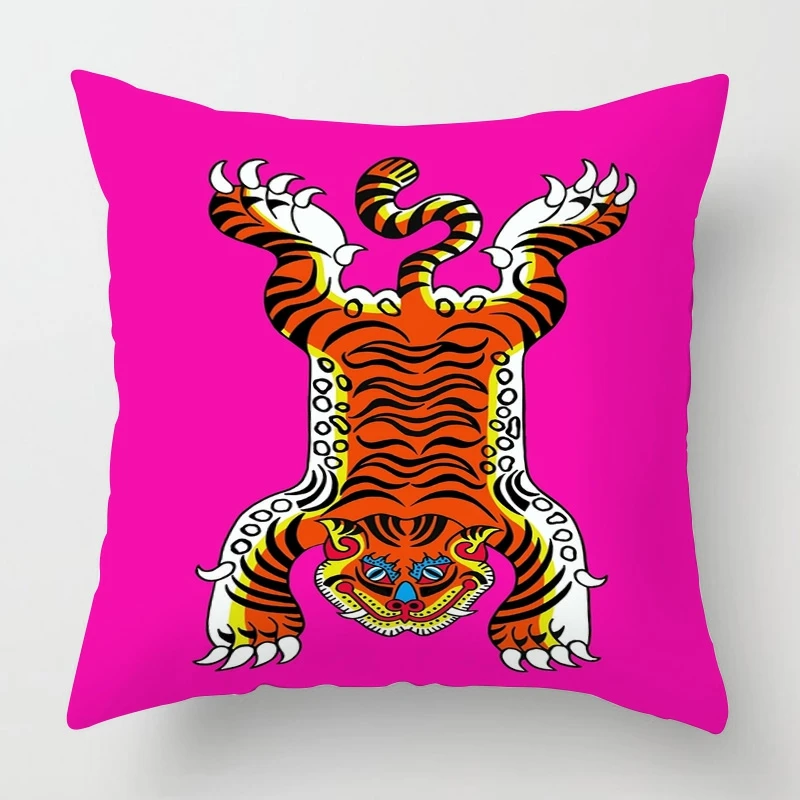

Geometric animal pattern pillow cover 18x 18 inch printed cushion cover machine washable home sofa decoration 45x45cm