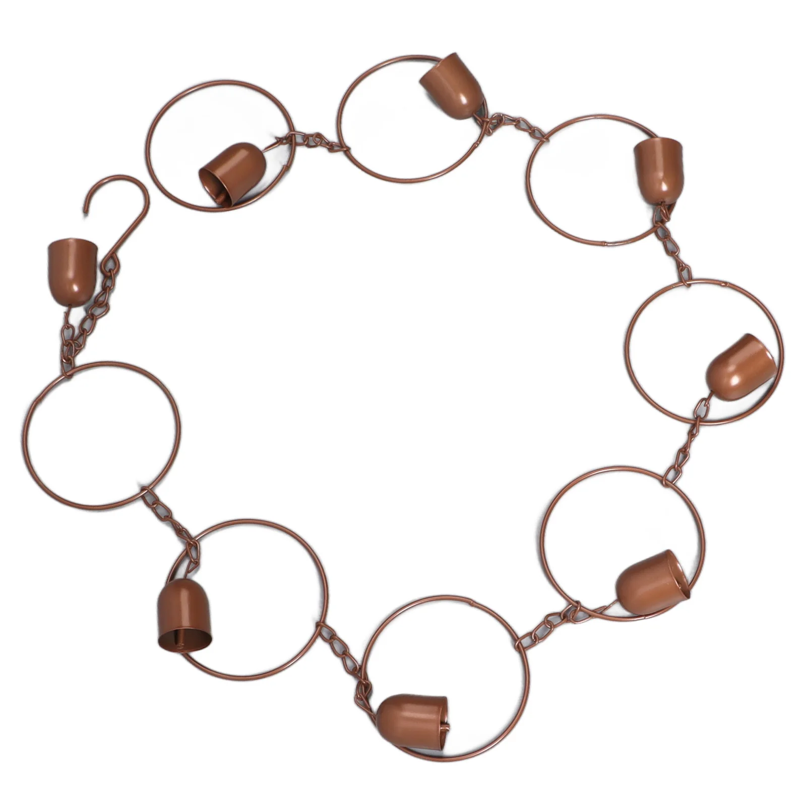 Hanging Rain Chime 120cm Length Metal Beautiful Sound Decorative Bell Shaped Rain Chain for Gutter Drainage