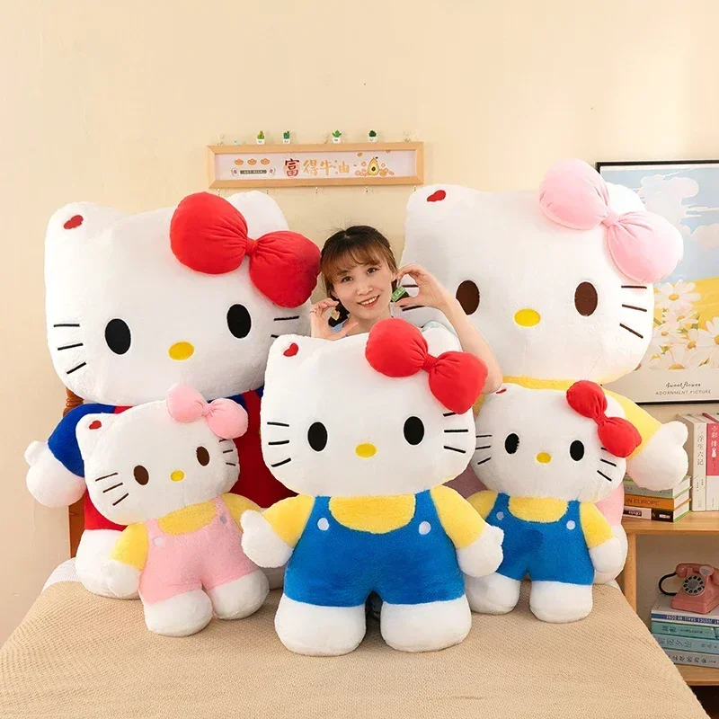 New 80cm Oversize Kawaii Sanrio Hello Kitty Plushie Doll Hello Kitty Pink Stuffed Toys Cute Anime Soft Pillow Kids Birthday Gift