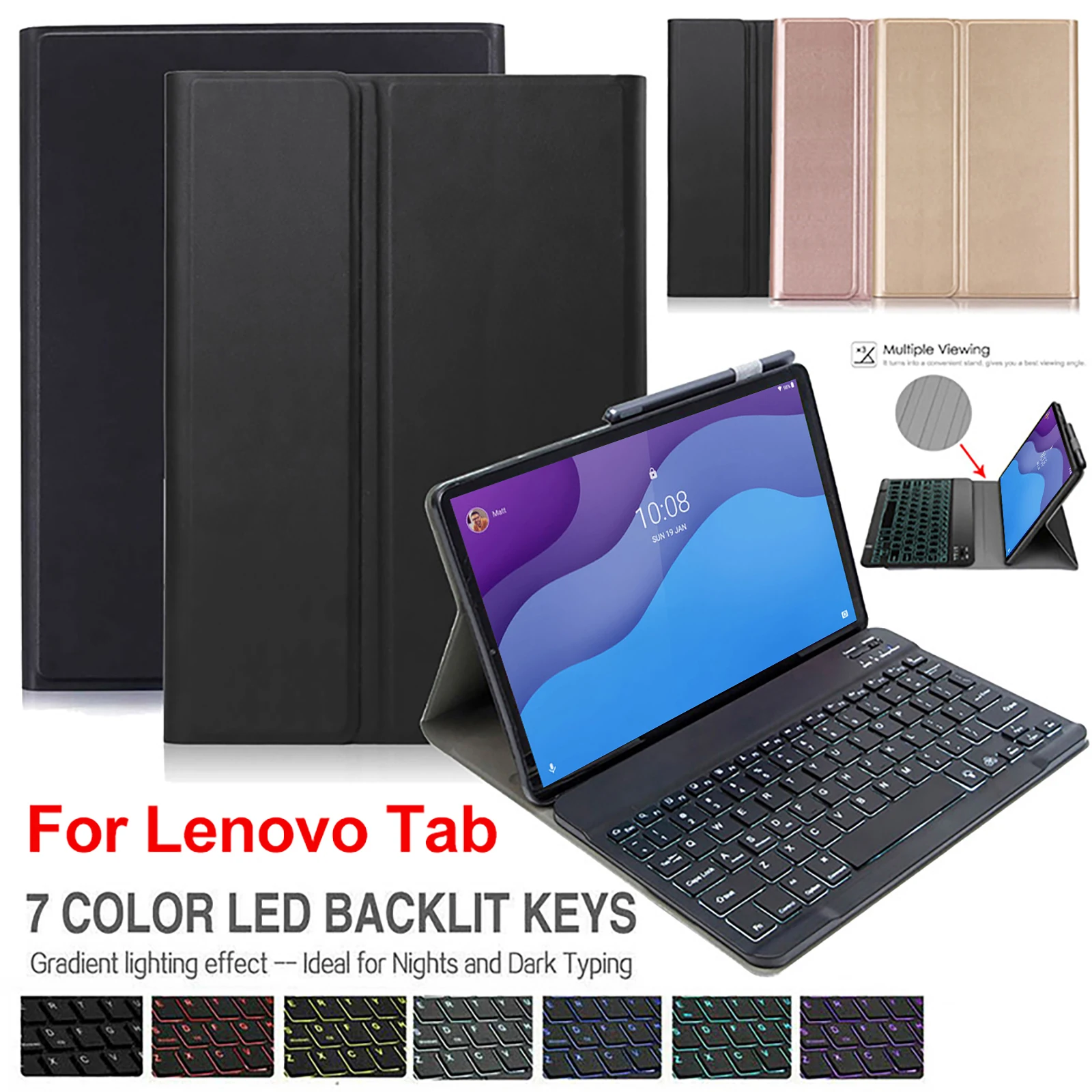 For Lenovo Tab M10 HD 2nd Gen 10.1 Inch Case, Keyboard Cover for Lenovo Tab M10 HD 2nd Gen 10.1 Inch TB-X306X X306F