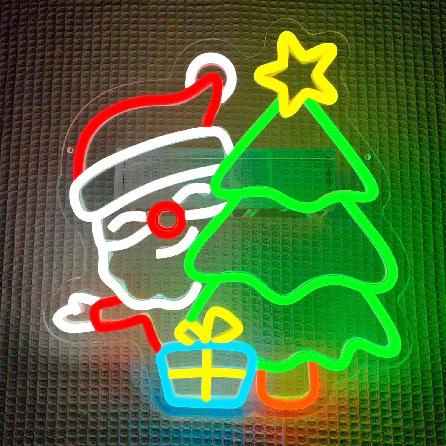 Santa Neon Sign for Wall Decor Dimmable Switch Christmas tree Light Up Sign for Home Party Bedroom Dining Room Living Room Decor