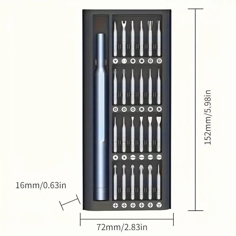 24-in-1 Precision Screwdriver Set with Aluminium Alloy Handle, Highly Hardened Metal Bits, Swivelling Design, Disassembly Kit