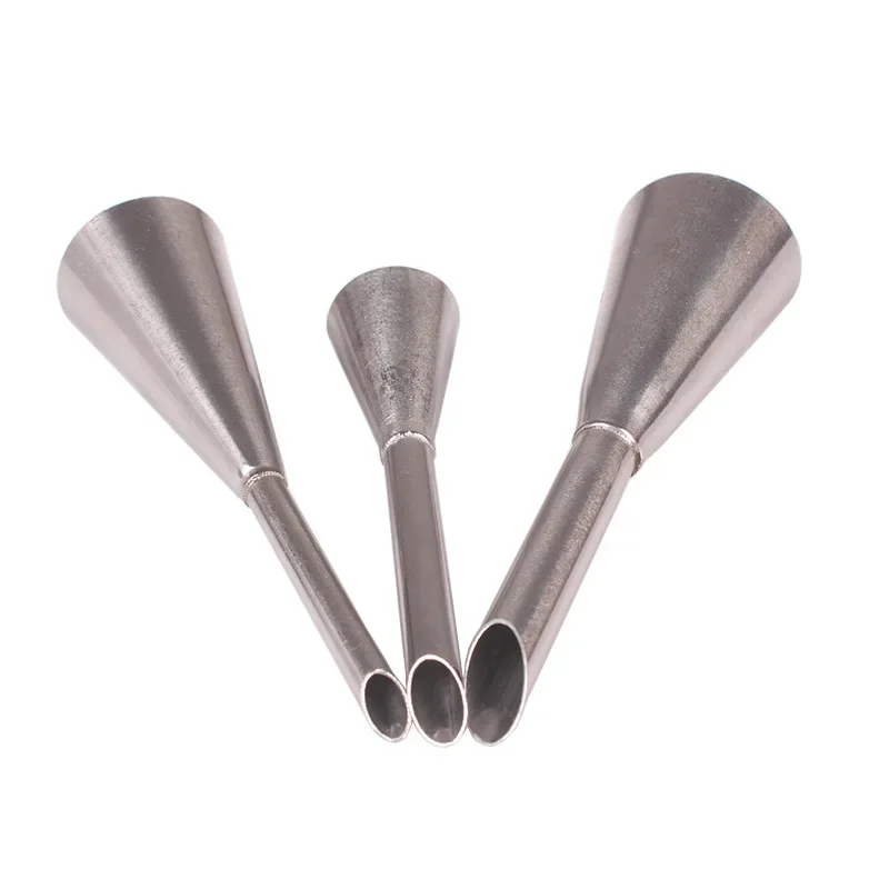 Stainless Steel Long Cream Puff Icing Piping Nozzle Tips for Baking Cream Icing Piping Nozzle Tip Decorating Tool