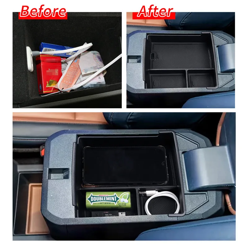 For Ford Maverick 2022+ Car Armrest Storage Box Center Console Organizer Tray Central Tidying Auto Interior Accessories 3