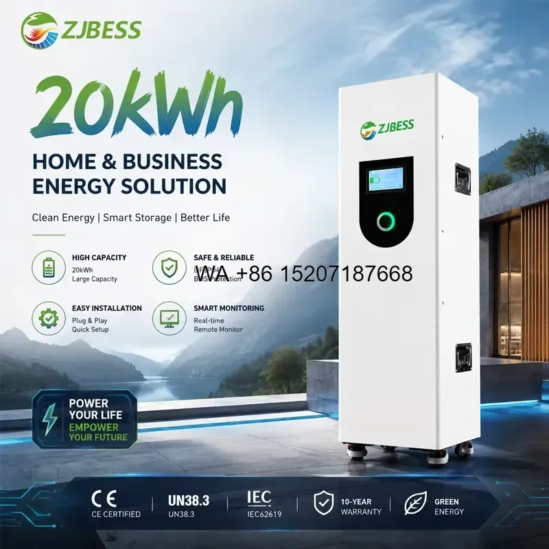 Wmwmnu for Home Battery Storage System 8000 Cycles Residential Solar Backup Power Solution 20kWh Vertical Lithium Battery