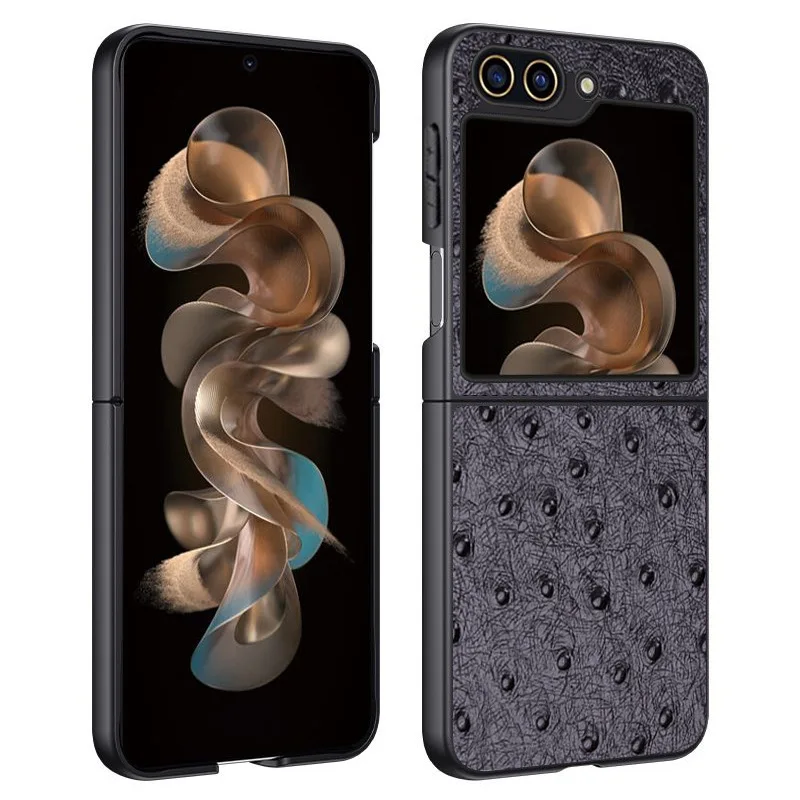 Luxo couro genuíno carteira caso de telefone de negócios para samsung galaxy flip6 flip 6 capa slot para cartão de crédito capa coldre casos