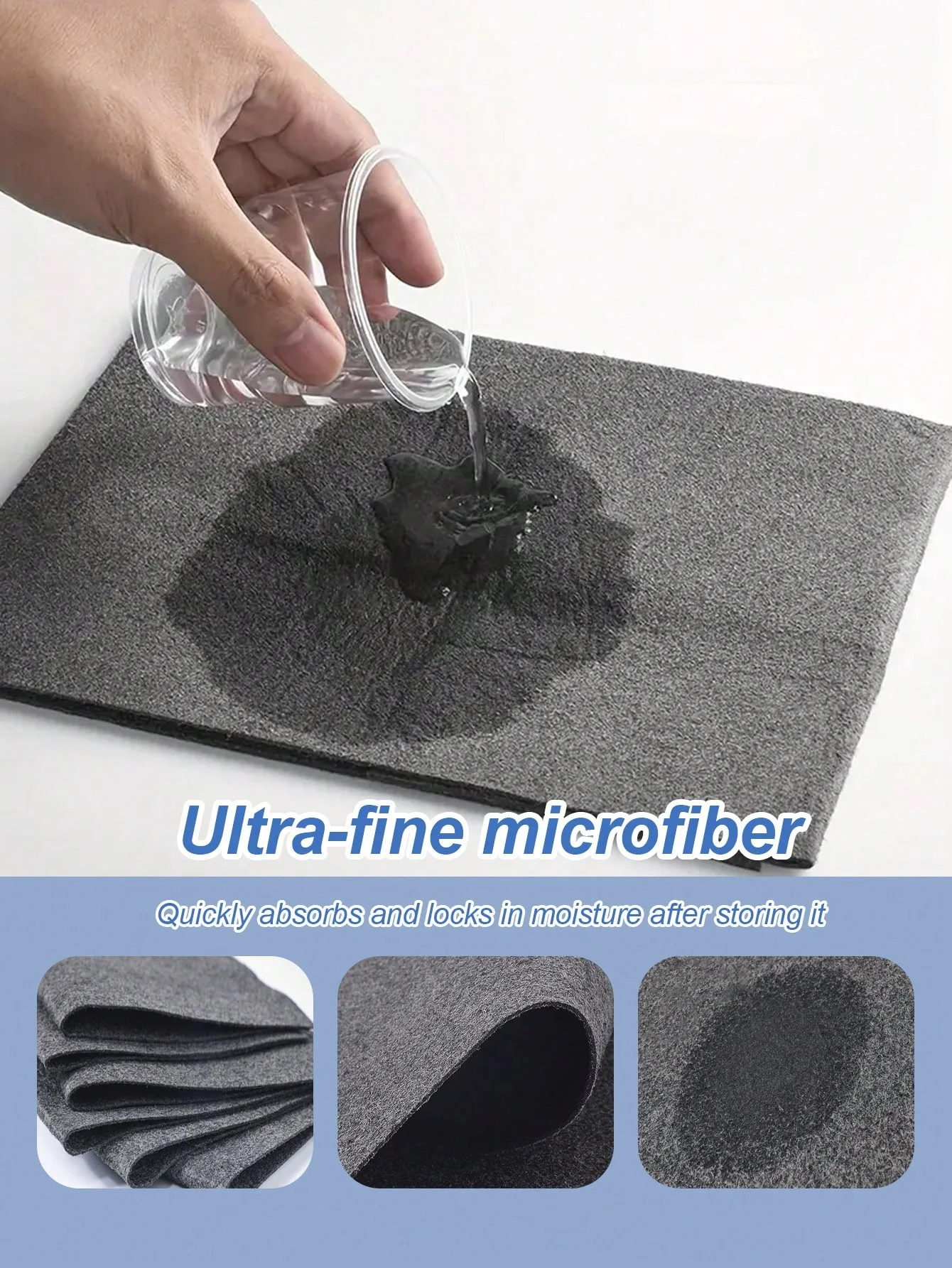 5Pcs Magic Microfiber Cleaning Cloths, Streak-Free Glass & Mirror Wipes, Thick Absorbent Towels (Windows/Kitchen/Car/Home), Lint