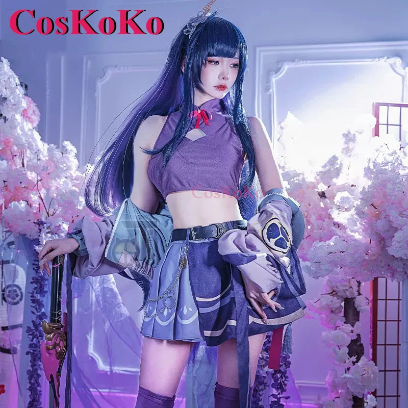 CosKoKo Yae Miko/Raiden Shogun Cosplay Anime Genshin Impact Costume Sweet Fashion Outfit Daily Wear Party Role Play Clothing