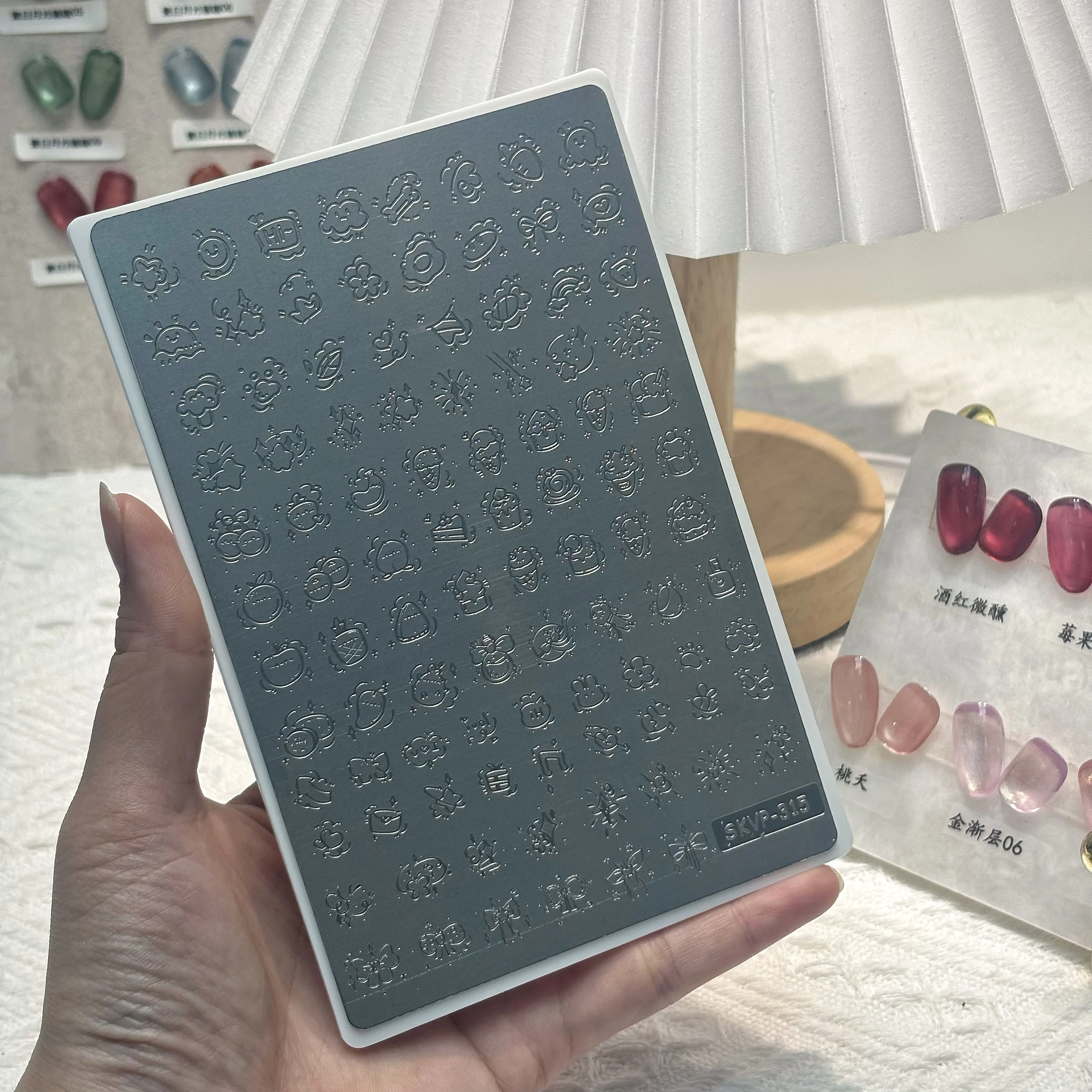 ネイルスタンピングプレート弓パターンローズパターンスターパターンストライプ背景パターンスタンプテンプレートプレートステンシル DIY ネイルツール