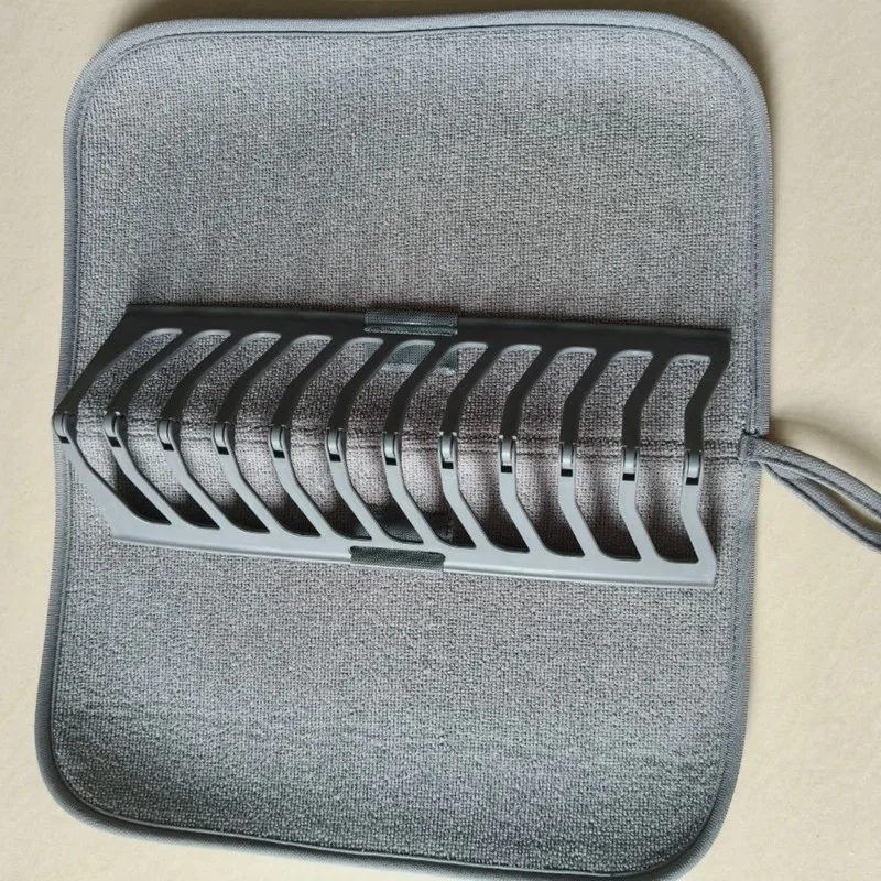 24-Hour Delivery Dish Drying Mat With Stackable Shelf Countertop Organizer Super Absorbent Dish Drying Rack Folding Dish Drainer