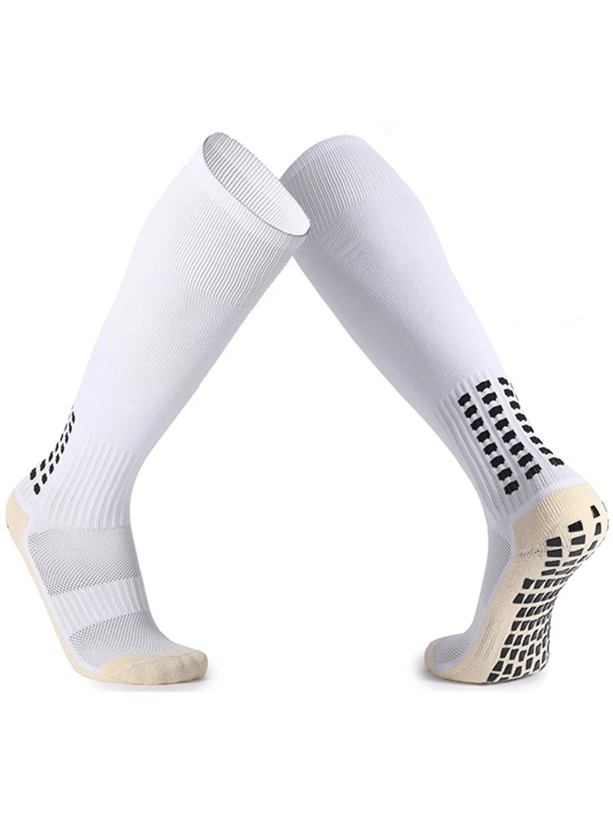 Anti Slip Soccer Knee Socks,Non Slip Football/Basketball/Hockey Sports Grip Socks A Pair