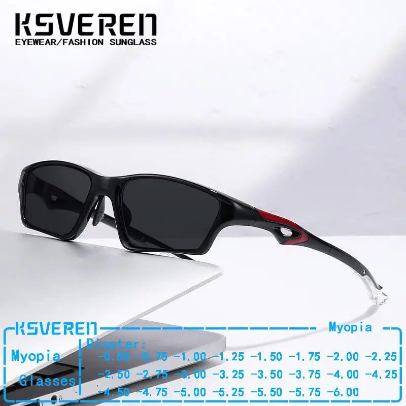 Black Prescription Nearsighted Sunglasses Men Women TR90 Sports Nearsighted Glasses Shade Sun Glasses With Negative Diopter
