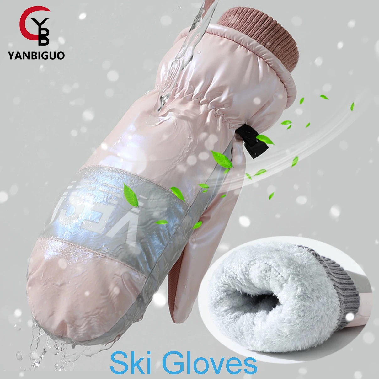 

1Pair Ski Gloves Waterproof Winter Warm Snowboard for Women Thermal Windproof Snow Gloves, Outdoor Sport, Cycling