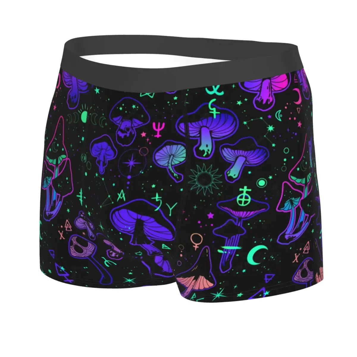 Custom Psychedelic Magic Mushrooms Symbols Boho Underwear Men Breathbale Boxer Briefs