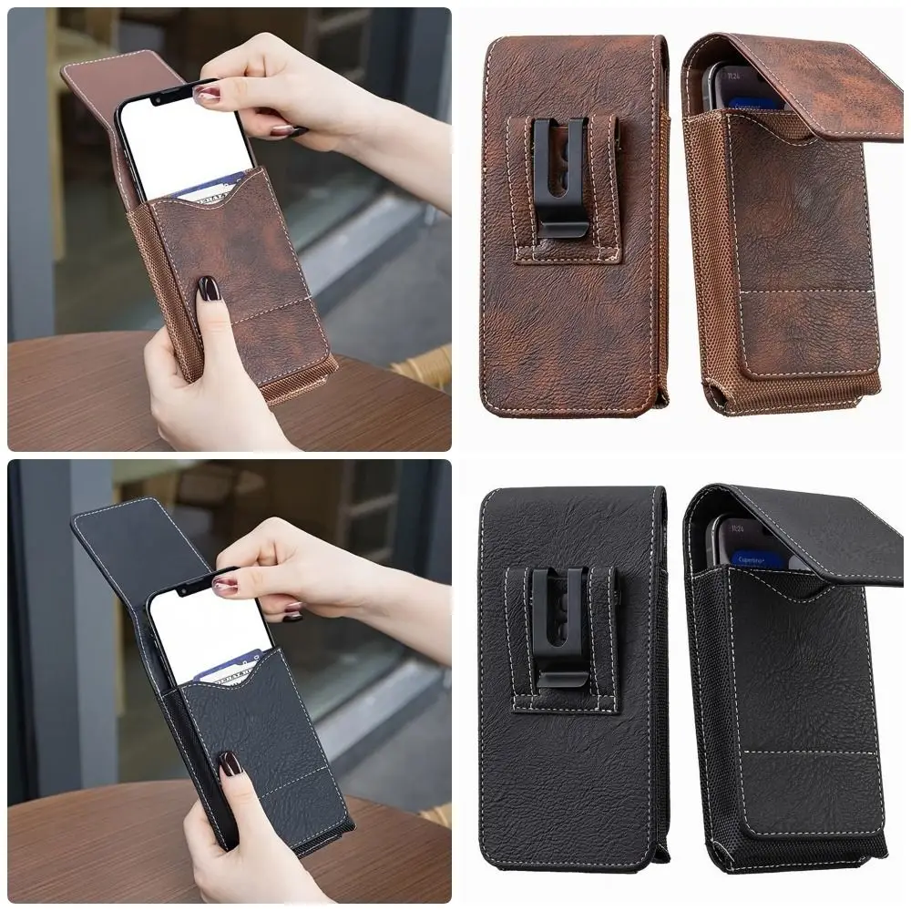 1Pcs New PU Leather Phone Waist Pack 5-7inch Outdoor Camping Phone Belt Clip Universal Waist Bag Phone Case For Smartphone
